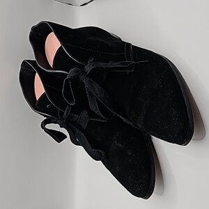 Alexander Wang Designer Black Suede Genuine Leather Lace Up Ankle Booties 39.5